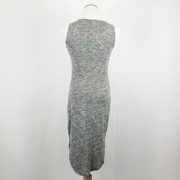 Bar III Dress Womens Medium Heathered Gray Knit Midi Sleeveless - Picture 3 of 3